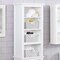 Sorbus Woven Basket Bin Set - Shelf Storage Tote Baskets for Household Items - Stackable with Woven Straps and built-in Carry Handles (3 Pack)